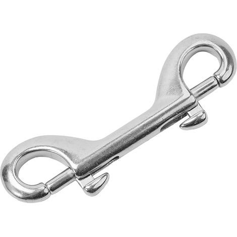 Mosquetón giratorio de alta resistencia de 2 piezas fabricado en acero inoxidable 304, resistente a la corrosión, duradero, 115 mm (1/5)