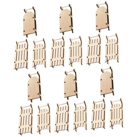 Décorations de Traîneau en Bois 18 Pcs Non Finies pour Créations DIY, Ornements Miniatures pour Sapin de Noël et Événements Festifs (1/5)