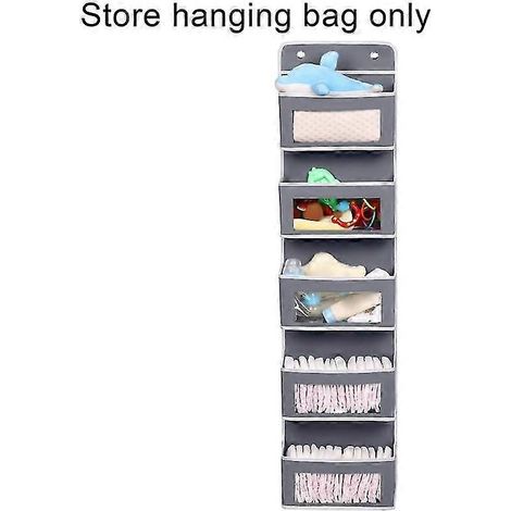 Sac de rangement suspendu en tissu non tissé avec 5 compartiments, pochette multicouche anti-poussière, fenêtre transparente pour placard ou maison (1/5)