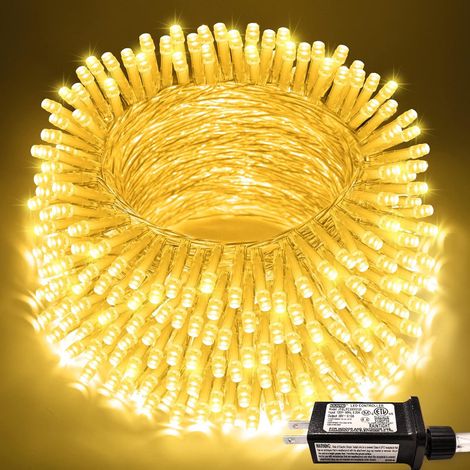 Guirlande LED étoilée solaire, blanc chaud, 50m 1000 LEDs, étanche extérieure