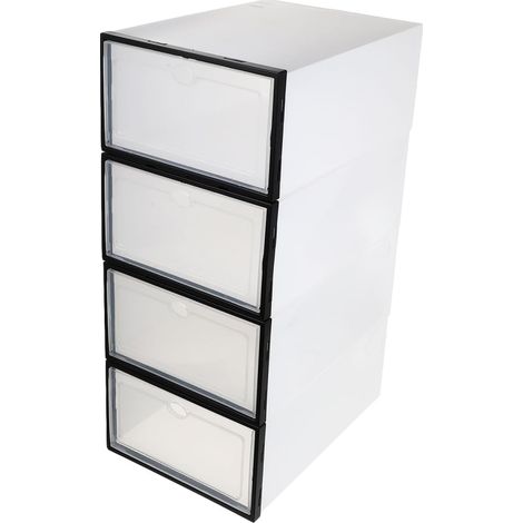 Lot De 4 BoîTes À Chaussures En Plastique Transparentes BoîTes De Rangement ÉTanches Empilables Pour Organisation Maison Et Rangement Sneakers (1/5)