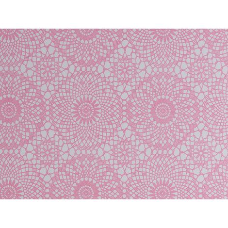 Fine Décor Fablon - Rotolo di pellicola autoadesiva per decorazioni, motivo tessuto ricamato, da 45 cm x 2 m, colore: Rosa (1/3)