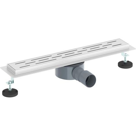 Desagüe de ducha con tapa de vidrio y sifón 360° Plateado 50 cm vidaXL