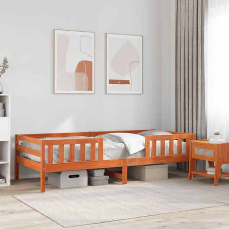vidaXL Letto senza Materasso Marrone Cera 100x200 cm in Legno di Pino (1/5)