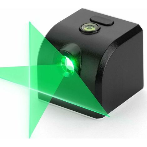 Niveau Laser, Ligne Laser Vert Horizontal et Verticale, avec niveau à bulle et Base magnétique, Rechargeable, Poids léger, Facile à porter Fonepro, (1/5)