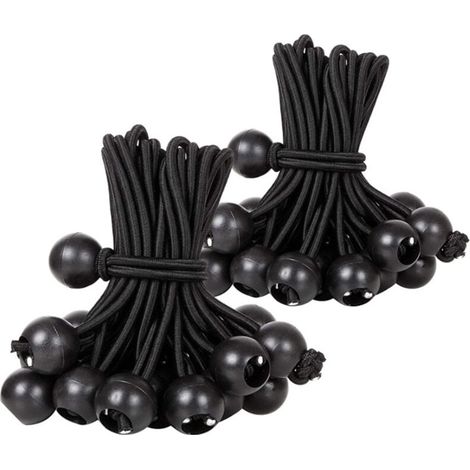 Gummiseil mit Kugel, schwarzes elastisches Gummiseil, elastisches Gummiseil für Pavillons, Planen, Camping, Zelte, Vorhänge, Verlängerungsgurt (30 Stück, schwarz, 300 mm)