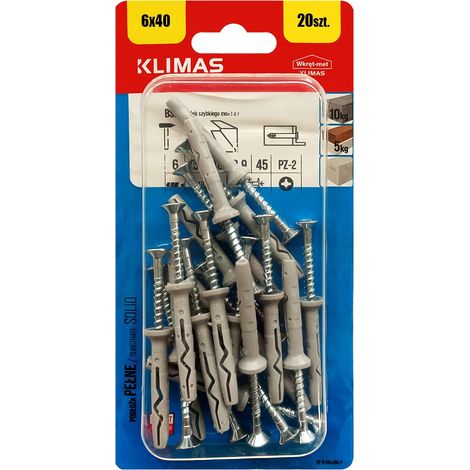 Chevilles A Frapper Klimas 6 x 40, Expansion Beton, PZ2, Blister De 20