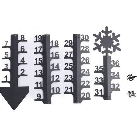 36 Zoll (ca. 91 cm) langer Schneemesser aus Schmiedeeisen zur Messung der Schneehöhe – Dekoratives Schneeflocken-Lineal für Garten, Rasen und als Weihnachtsgeschenk (1/5)