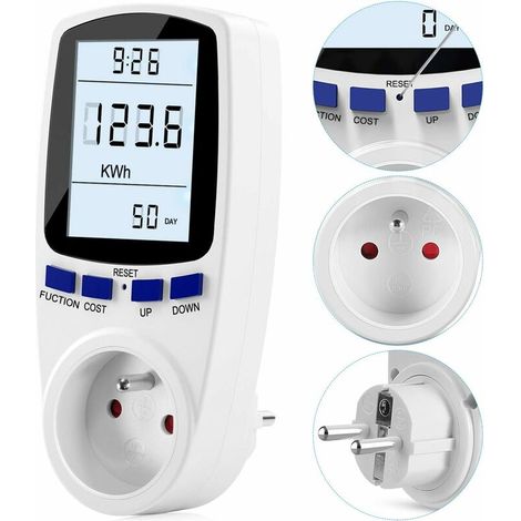 Compteur d'énergie 185 V/264 V CA, compteur de consommation électrique, prise de contrôle de la consommation avec affichage LCD (tarif unique), 15 773 mm-AquaForge (1/2)