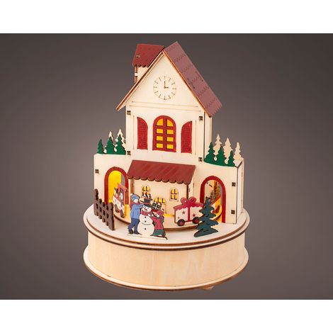 Kleines Haus mit Microled, mit Musik und Bewegung, 15x20,3cm. lumineo (1/2)