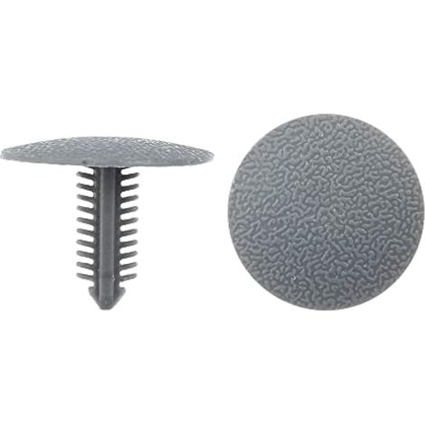 Lot de 100 agrafes 6 x 25 x 20 mm pour fixation de toit de voiture, panneaux et portes, rivets en plastique gris. (1/4)