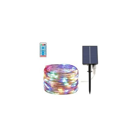 Crezuo 10m Solar-Gartenlichterkette mit 100 Farben