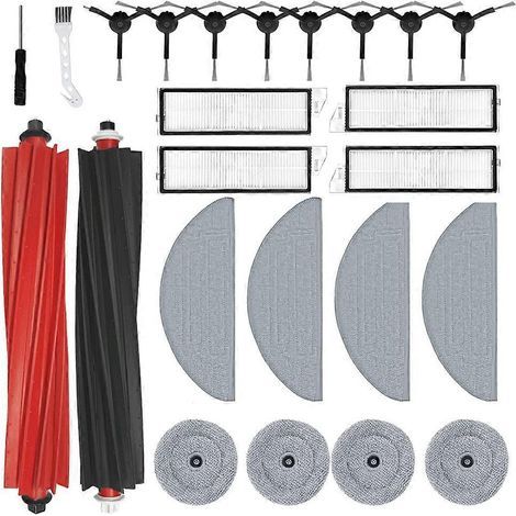 Accessoires Roborock S8 MaxV Ultra et S8 Max Ultra, Brosse Latérale Rotative Filtres HEPA Lingettes Nettoyage, Pièces Rechange (1/5)