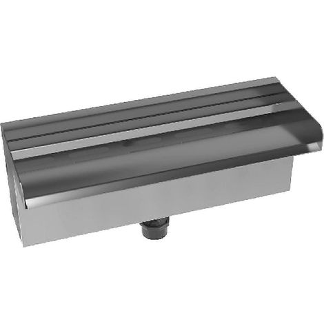 Déversoir en acier inoxydable 304 avec connecteur, jet d'eau en cascade pour fontaine extérieure, aménagement paysager et piscine, 400 mm / 15,7 pouces (1/5)