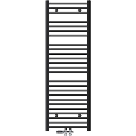 ECD Germany Radiador Toallero de Baño Sahara 500 x 1500 mm Antracita Recto con Termostato, con Conexión Central en Forma Recta al Suelo, Calentador Secador de Toallas, con Kit de Montaje Incluído (1/5)