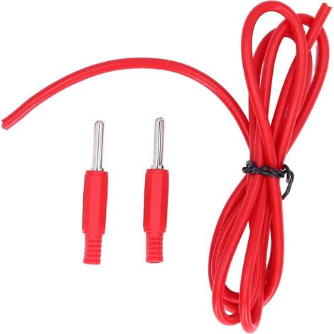 Bananenstecker-Prüfleitung 4 mm (Stecker auf Stecker), Messing, PVC, 32 A, 1000 V, Set für elektrische Prüfungen, Rot