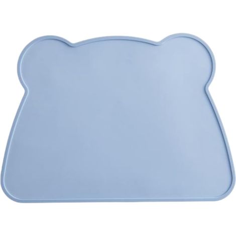 Tappetino antiscivolo per ciotole per cani e gatti, con bordo rialzato, impermeabile, adatto per ciotole d'acqua, tappetino per l'alimentazione degli animali domestici, 36,5 x 26,5 cm (blu) (1/2)
