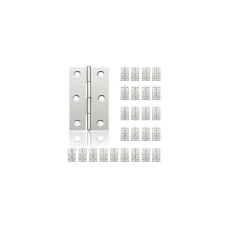 24Pcs Petit Charnières pour Portes, Charnière Inox, DIY Charnières de Portes pour Porte Placard Charnière Piano Boîtes à bijoux La Maison Meubles Matériel Armoire(44mm32mm) (1/4)
