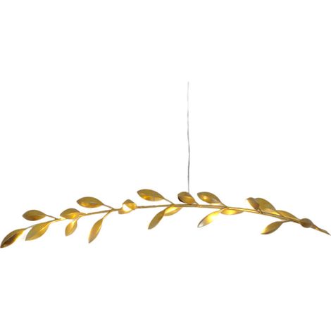 [GEBRAUCHT] B-Ware Holländer Hängeleuchte Riso 11-flammig LED Pendelleuchte dimmbar gold 130x30cm (1/2)