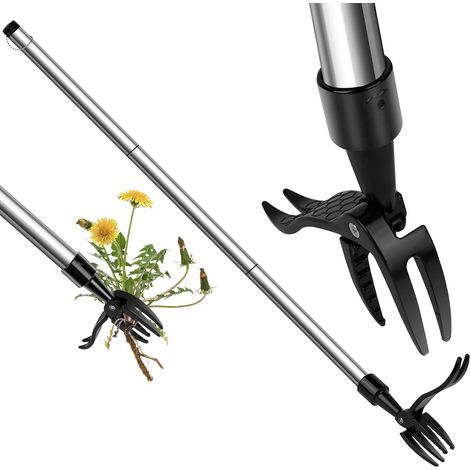 Désherbeur Manuel avec PéDale - Extracteur de Mauvaises Herbes en Acier, Outil de Jardinage Ergonomique pour Racines (1/5)