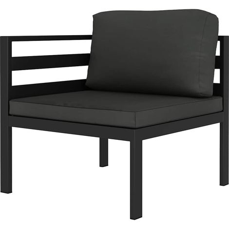 Set Divani da Giardino 2 pz Salotto da Giardino con Cuscini in Alluminio Antracite (1/5)
