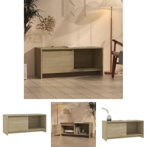TV-Schrank Sonoma-Eiche - vidaXL TV-Schrank Sonoma-Eiche 90x35x40 cm Holzwerkstoff - Holzwerkstoff (1/5)