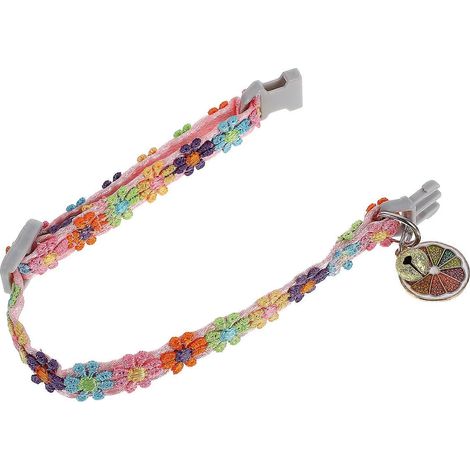 Collar de encaje con flores para gatos, para mascotas, 4 piezas, ajustable, colorido, decorativo. (1/5)
