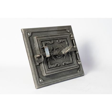 DZ076 - 32 x 30 - Puerta de hierro fundido para chimenea - Hermética - Oro antiguo