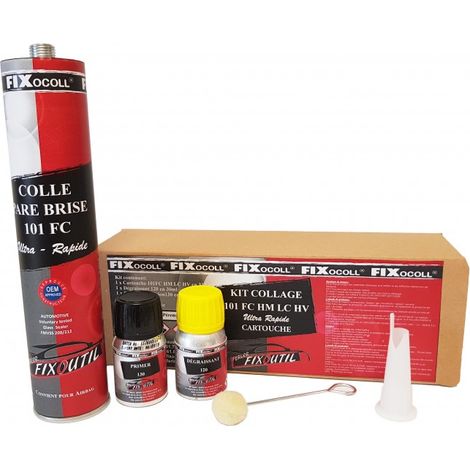 Topcar – Kit collage pare-brise 310ml FIXKIT101FCX310 – Colle multi-usage pour pare-brise – Buse pré-découpée et primer inclus (1/2)
