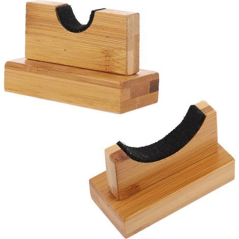 Paar horizontale Präsentationsständer für Baseballschläger aus Holz – 9 x 6 cm – Schwarz (1/3)