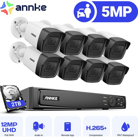 ANNKE 8CH Kit de Cámara Vigilancia NVR 85MP Cámara Seguridad Visión Nocturna Interiores Exterior Detección Movimiento Acceso Remoto Sistema Vigilancia - 2TB HDD (1/5)