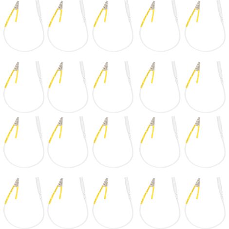 20 pièces / sac Câbles de Connexion Électrodes pour Appareil de Physiothérapie TENS Jaune (1/5)