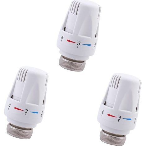 3er-Set Thermostat-Heizkörperköpfe M30 x 1,5, Ersatz-Thermostat-Heizkörperventile für Zuhause und Büro (1/5)