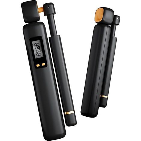 Corde à sauter avec comptoir. Corde à sauter sans fil. Cordes à sauter sans fil pour adultes. Corde à sauter sans fil de longueur réglable avec écran LCD. Compte. Miles. Calories. Km Enregistrement (1/5)