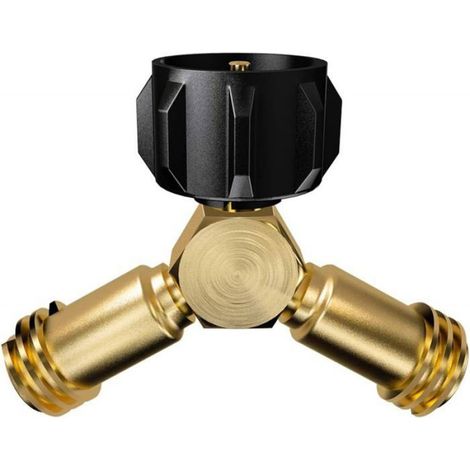 Répartiteur En Y - Pour Bouteille De Propane 20 Lb - Double Sortie Gaz - Adaptateur Vanne À 2 Voies - 1 Pièce (1/4)