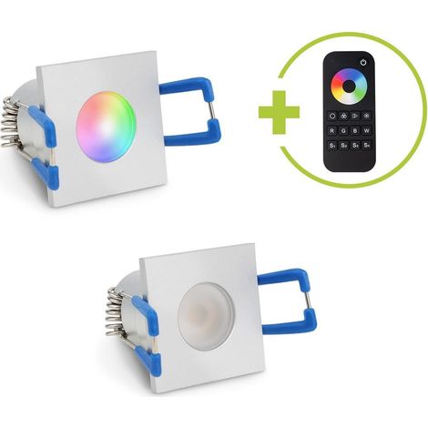 Einbaustrahler Mini Livorno eckig 3W RGBW IP65 - Farbe: silber - Anzahl: 2x (1/5)