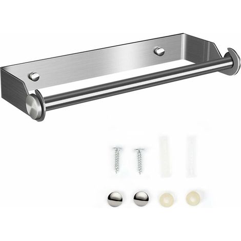 Derouleur Essuie Tout, Derouleur Porte Sopalin, Devidoir Porte Essuie Tout Mural, Distributeur Papier Aluminium Sopalin et Film, Support Sopalin Mural Déroulant de Rouleau Cuisine(Argent) (1/5)
