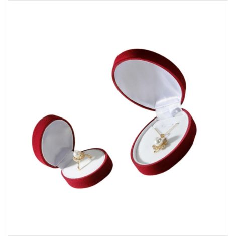 Boîte à bague portable en velours floqué – Étui bijou EVA rouge, emballage compact de voyage pour bagues (1/4)