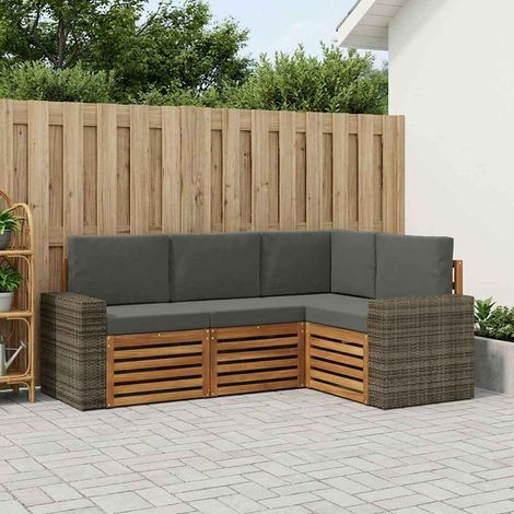 vidaXL Sofagarnituren mit Kissen 4 pcs Massivholz Akazie (1/5)