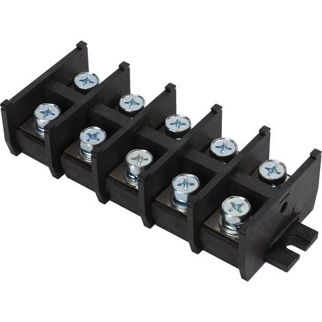 Lot de 5 borniers à barrière haute résistance, excellente conductivité électrique, montage simple, connecteur à vis sur rail (1/5)