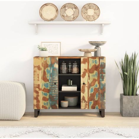 Sideboard with 2 Doors 90x33x75 cm Solid Wood Reclaimed vidaXL (1/5)