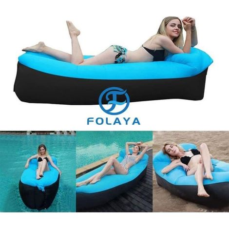 FOLAYA Air Canapé Gonflable Exterieur avec Air Sofa Gonflable Portable Lit de Couchage Imperméable pour Voyager et Camping (1/4)