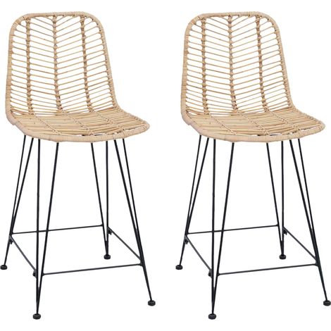 Chaise de bar 2 pcs  Tabouret de bar Naturel 44,5 x 54,5 x 97,5 cm
