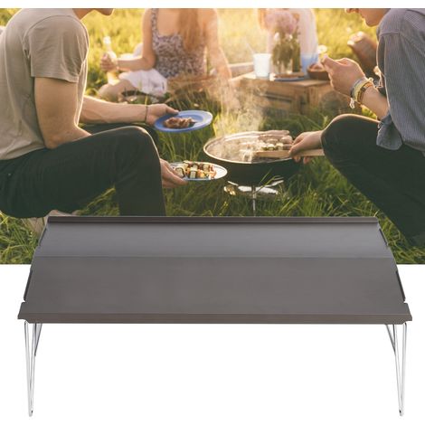 Table de pique-nique pliante portable en alliage d'aluminium pour la randonnée et les barbecues (1/5)