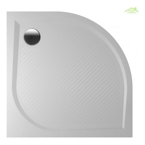 Receveur de douche quadrant en marbre RIHO KOLPING DB18 100x100x3 cm-Blanc-Blanc-100 -- (1/5)