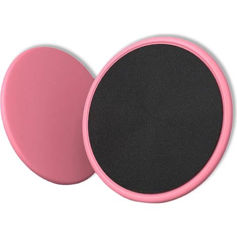 Tapis de glisse double face - Lot de 2 - Matériau ABS et mousse - Convient pour le yoga, le Pilates et le fitness - Usage intérieur et voyage - Rose (une paire de tapis roses) (1/5)