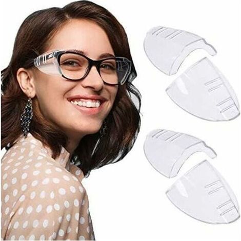 Set of 2 pairs of transparent side shields for safety glasses. Universal side protection for small and medium-sized glasses. (1/5)