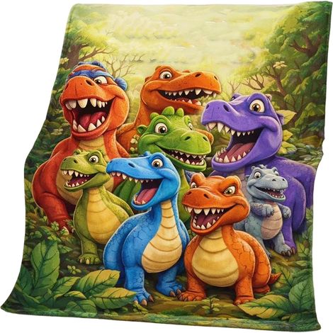Couverture numérique 3D dinosaure HD, plaid en flanelle douce à motif dinosaure pour hommes et femmes, imprimé dinosaure mignon pour (1/5)