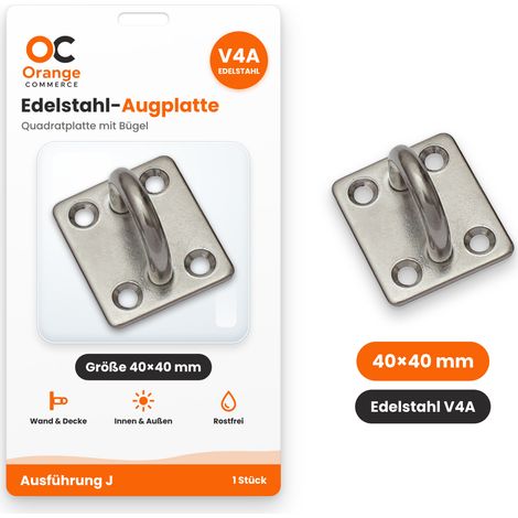 Edelstahl Augplatte Typ J 40 x 40 mm (1/5)