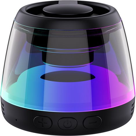 Enceinte magnétique noire, support pour téléphone, enceinte Bluetooth portable avec éclairage RGB et caisson de basses, (1/5)